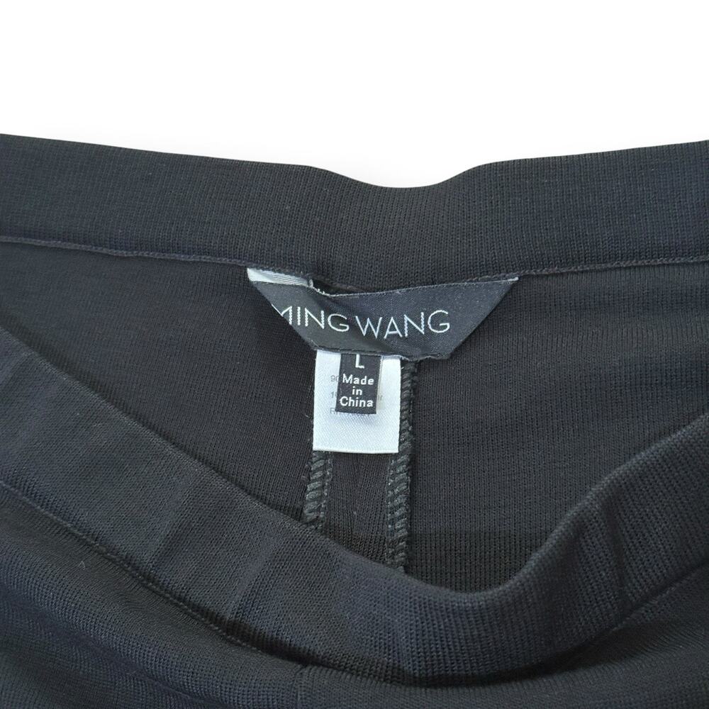 Ming Wang Black Pull On Pants Womens L Office Career Minimalist Quiet Luxury - Picture 2 of 9